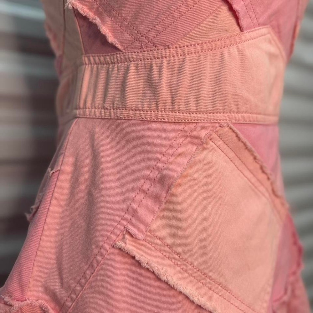 Nwt Loveshackfancy Pink Patchwork Mini Dress - image 7